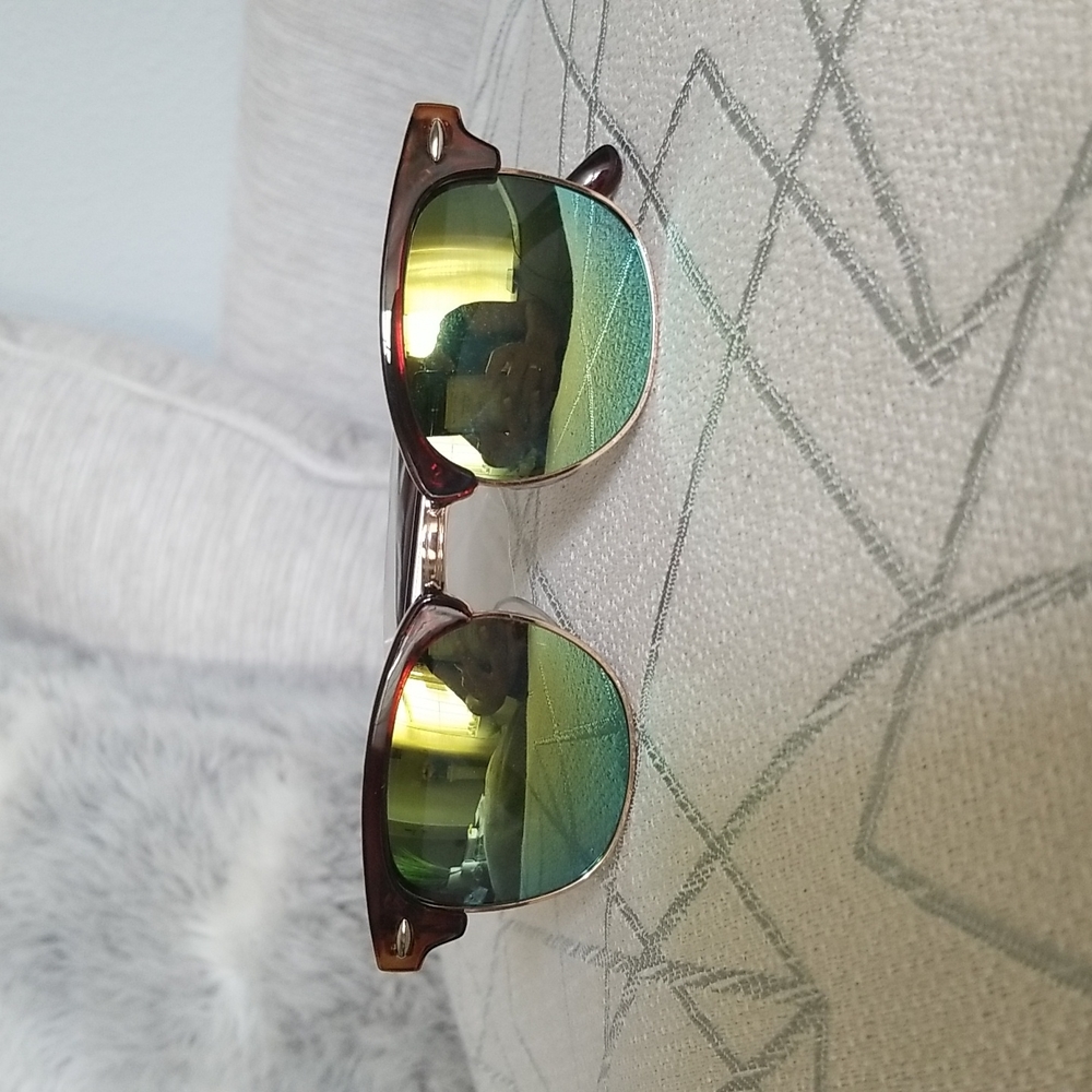 Sunglasses Women Luxury square clear2 tone lens New Vintage Fashion sun glasses
